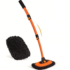 NEZENO front view of the orange car wash brush showing full kit and handle for easy cleaning