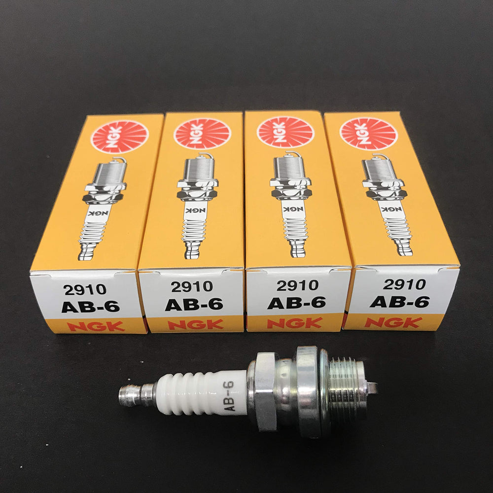 NGK AB-6 front view showing screw tip and durable finish for reliable ignition