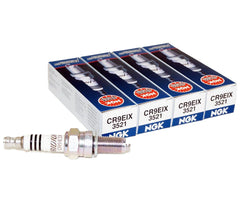 NGK front packaging showing CR9EIX 4-pack and OEM part 3521 benefits