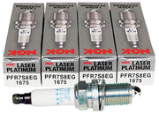 NGK PFR7S8EG front view showing pack of four plugs and brand clarity benefit