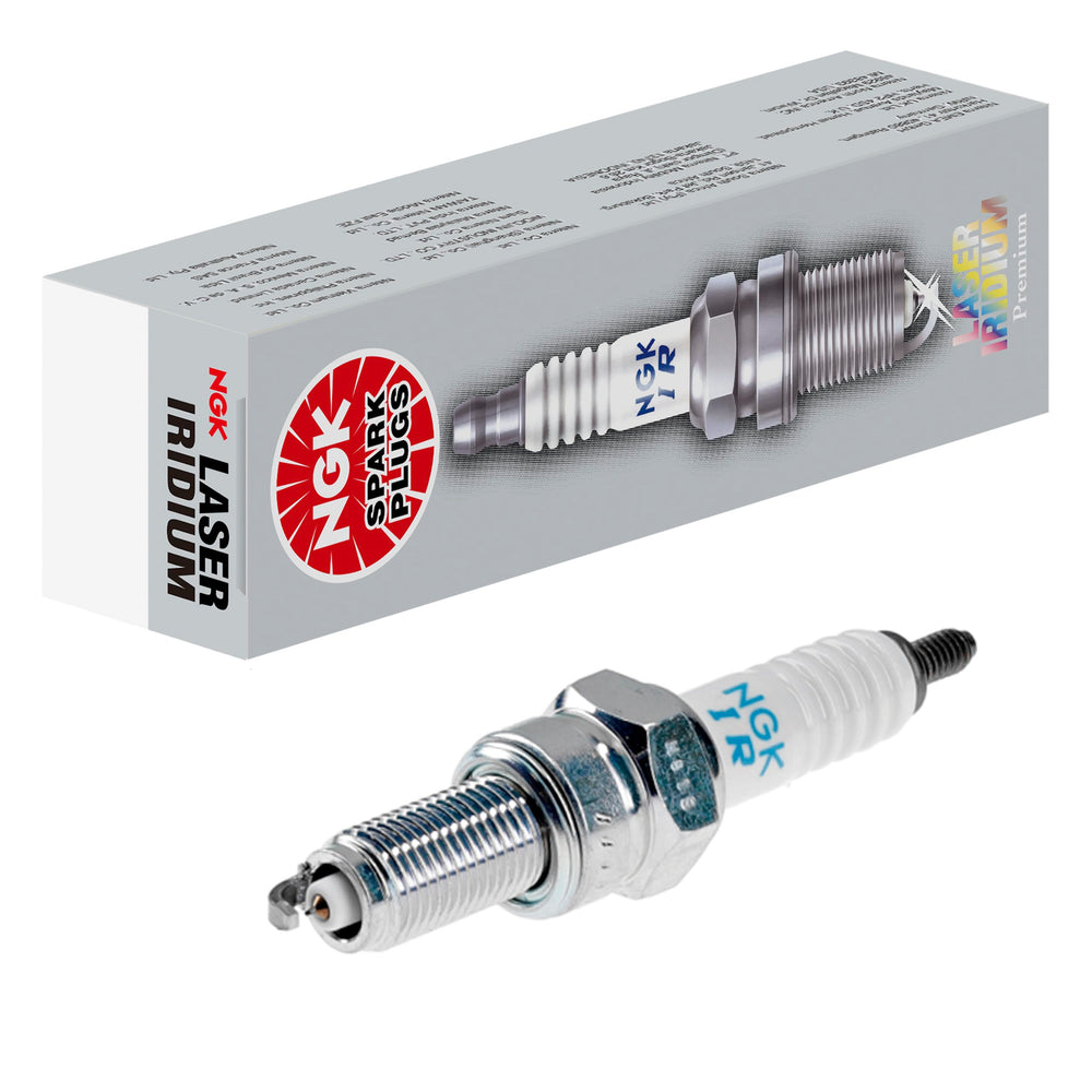 NGK SIMR8A9 front packaging showing model and fit information, clear identification benefit