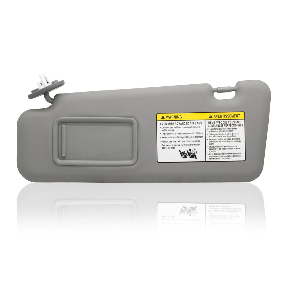 NHILES sun visor front view showing gray finish and clean fit benefit