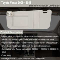 NHILES visor mounted in Toyota Venza demonstrating proper alignment and coverage