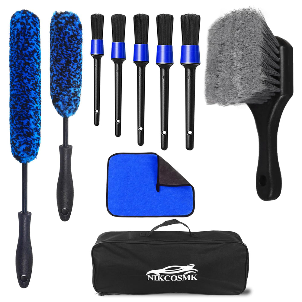 NIKCOSMK kit front layout showing all brushes and towel, organized for quick access and storage