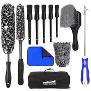 NIKCOSMK front packaging showing full 12-piece wheel brush kit and benefits