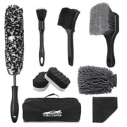 NIKCOSMK wheel brush front view showing safe metal-free design and gentle cleaning