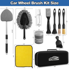 NIKCOSMK extendable windshield cleaner tool demonstrating reach and angle
