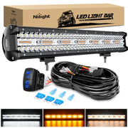 Nilight front view showing full 20-inch light bar and balanced beam benefit
