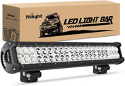 Nilight front view showing full 20-inch LED bar and clear benefit of wider nighttime visibility