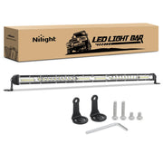 Nilight 21inch slim LED light bar front view showing slim profile and wide beam