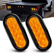 Nilight 6 inch oval amber LED front view showing bright signaling benefit