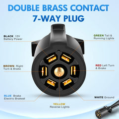 Nilight closeup of female 7‑pin end showing plug housing and easy connection benefit