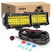 Nilight front view amber light bar showing compact housing and bright benefit