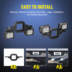 Nilight bracket mounted with dual LED pods showing added rear illumination benefit