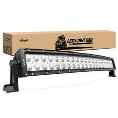 Nilight curved 22-inch light bar front view showing bright combo beam benefit