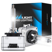 Nilight D3S front view showing bulb and packaging, clear upgrade benefit