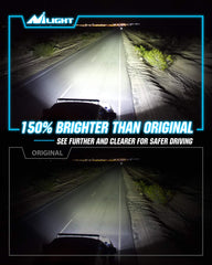 Nilight D4S bulb installed in a vehicle showing improved road visibility