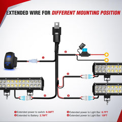 Nilight blue 5‑pin rocker switch closeup showing durable design and illuminated status