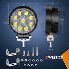 Nilight close-up of LED array, precision LEDs deliver bright wide flood beam