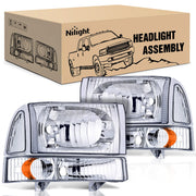 Nilight front assembly chrome housing restoring headlight clarity