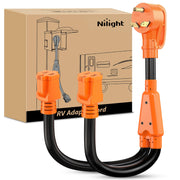 Nilight front connector showing TT-30P plug and secure fit for reliable shore power