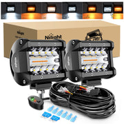 Nilight front face of 4-inch pod showing LEDs and rugged housing, improved visibility