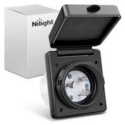 Nilight front face inlet showing flush mount and cover for secure exterior connection