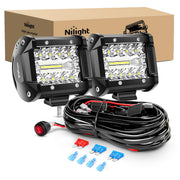 Nilight front view of two 4-inch LED pods showing compact power and clear illumination