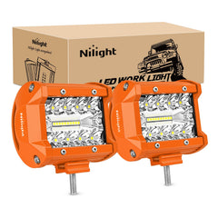 Nilight front-facing 4-inch LED light bar showing bright output for safer night driving