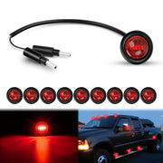 Nilight front view of ten red round marker lights with clear lens, shows compact visibility
