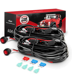 Nilight wiring harness front view showing compact assembly and quick install benefit