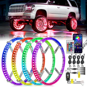 Nilight front packaging showing full 4-piece wheel ring kit and contents, clear identification benefit