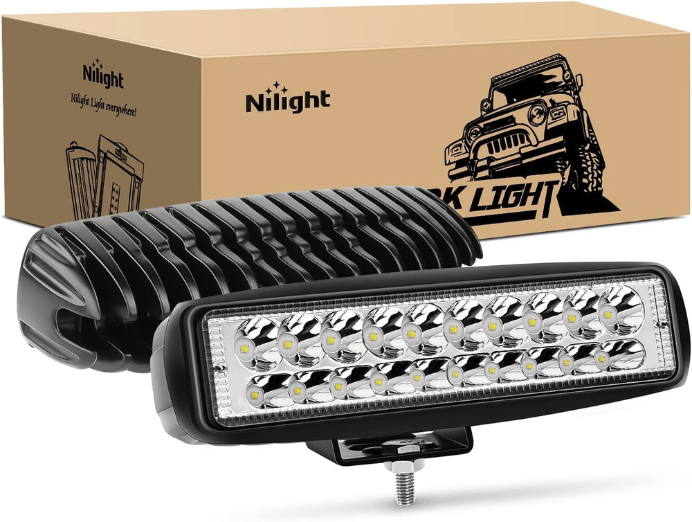 Nilight front view of 6-inch pods showing fit and compact design, enhances night visibility