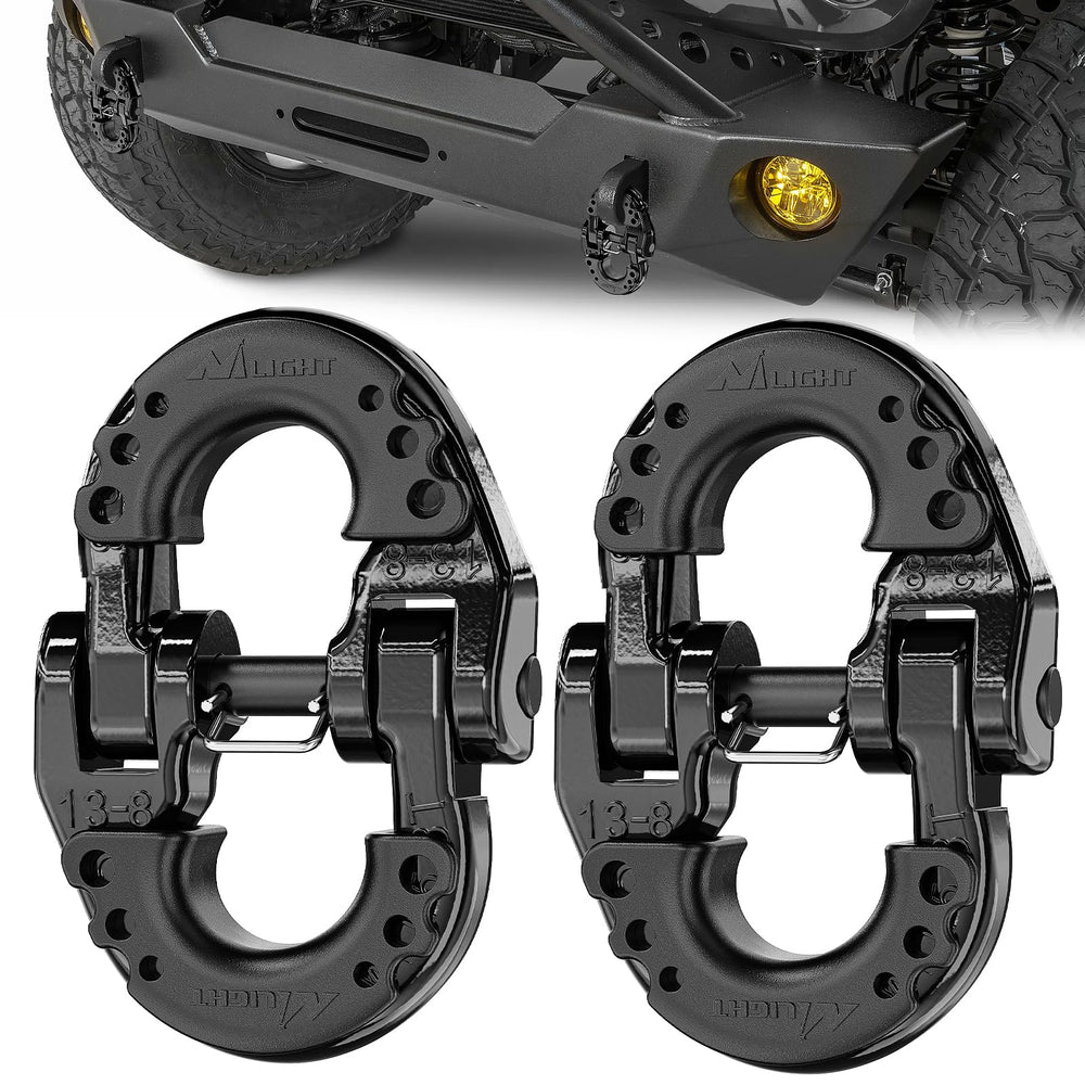 Nilight front view of connector link showing durable forged alloy and finish benefit