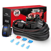 Nilight front packaging of harness kit showing included components and quick install benefit