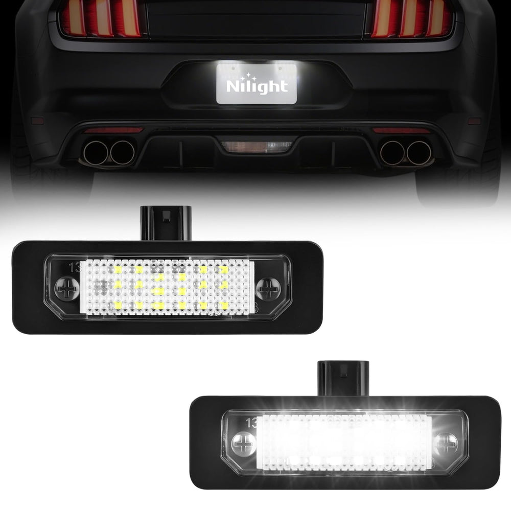 Nilight front view of license plate lights showing clean design and easy fit