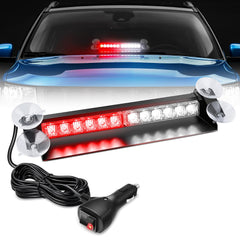Nilight front view showing red white light bar and clear warning benefit