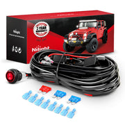 Nilight front packaging showing harness kit and components for easy installation