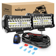 Nilight front view of 6.5-inch LED bar showing bright lens for improved visibility