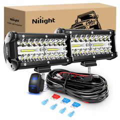 Nilight front view of 6.5-inch LED bar showing bright lens for improved visibility