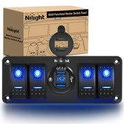 Nilight front panel view showing switches and USB ports for organized control