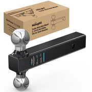 Nilight front profile ball mount showing dual balls and easy hitch access for versatility
