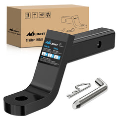 Nilight front profile of hitch mount showing durable shape and secure fit benefit