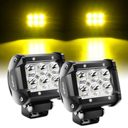 Nilight front view of 4‑inch yellow LED pod showing focused beam and durable design