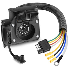 Nilight front view of adapter showing both 4‑pin and 7‑pin sockets for flexible towing
