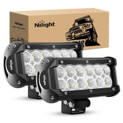 Nilight front view of 6.5-inch LED pod pair showing bright output benefit