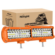 Nilight front view of 6.5-inch LED light bar pair showing bright beam benefit