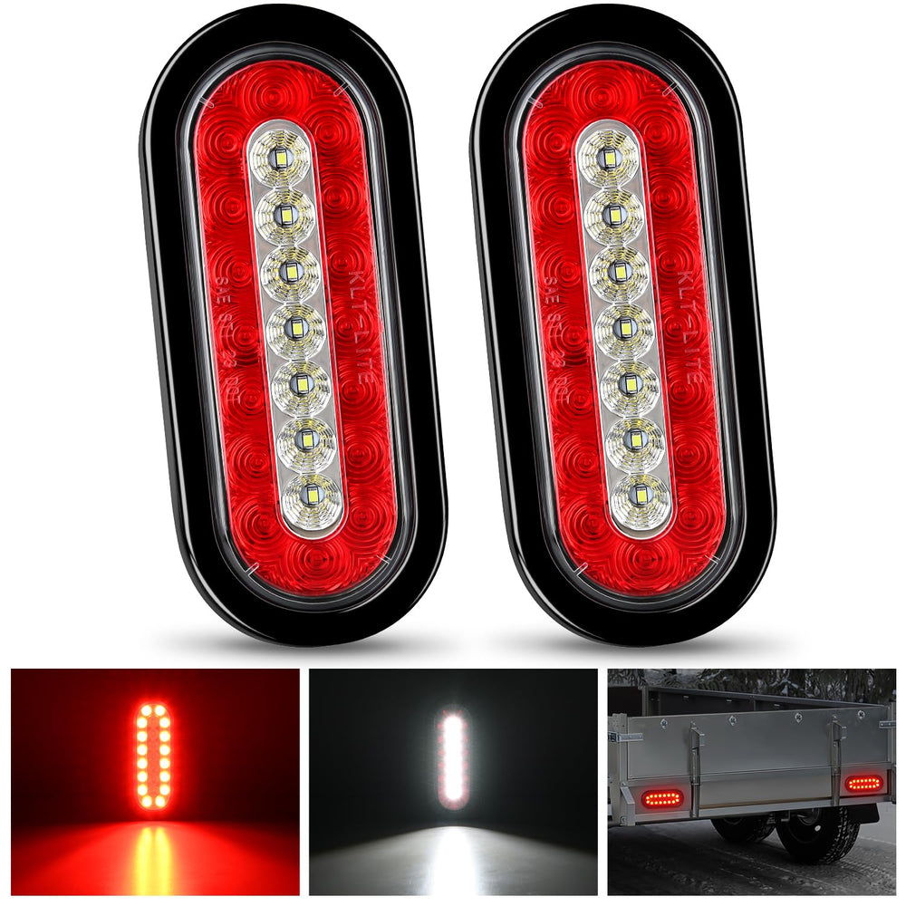 Nilight front view of 6-inch LED trailer tail light showing clarity and safety
