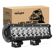 Nilight front view of 9-inch light bar showing focused beam advantage