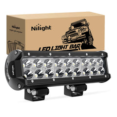 Nilight front view of 9-inch light bar showing focused beam advantage